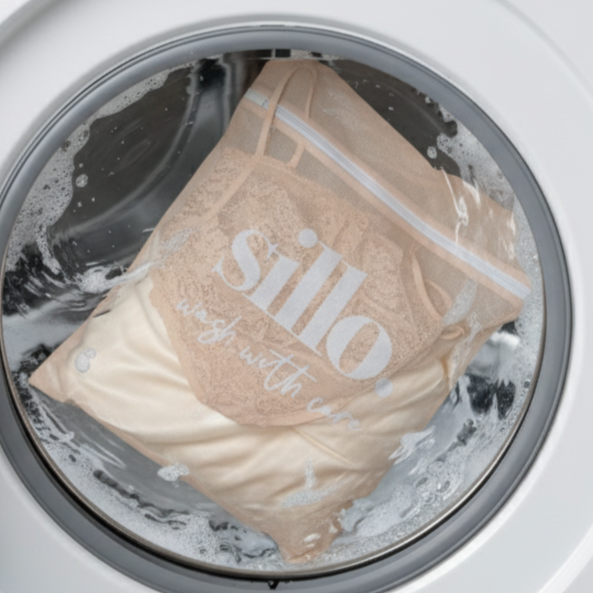 Sillo Care 2-Pack breathable mesh laundry wash bags — allow full water and detergent flow for a gentle, thorough clean. Prevent buildup and stiffness while keeping undergarments, delicates, socks, and activewear soft and damage-free after washing.