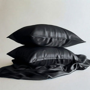 Sillo black silk pillowcase for hair growth and breakage prevention 2 pack 22 momme mulberry silk