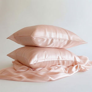 Sillo blush pink silk pillowcase for acne and breakouts 2 pack 22 momme mulberry silk silver ion
