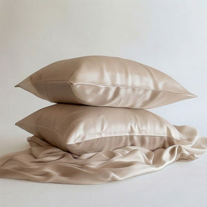 Sillo light champagne silk pillowcase for wrinkle prevention 2 pack 22 momme mulberry silk