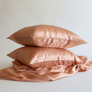Sillo rose pink silk pillowcase for frizzy hair 2 pack 22 momme mulberry silk silver ion technology