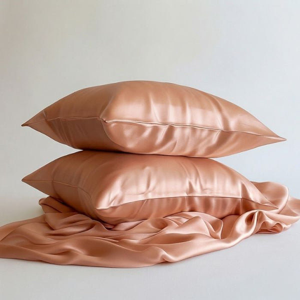 Sillo rose pink silk pillowcase for frizzy hair 2 pack 22 momme mulberry silk silver ion technology