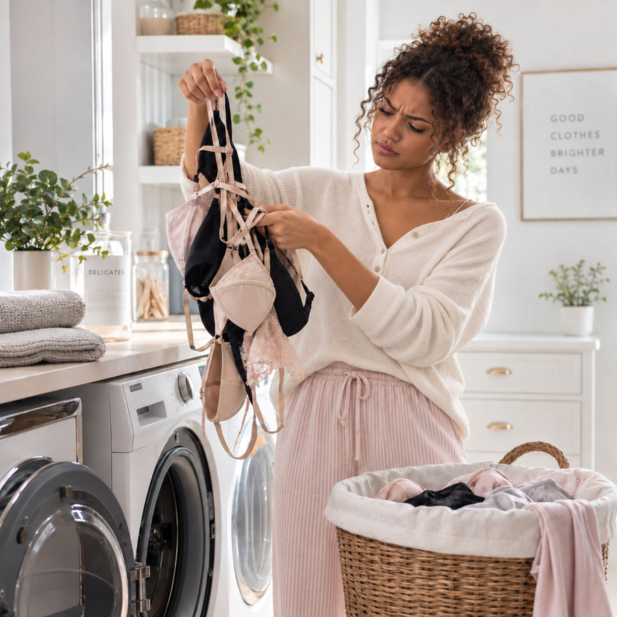 Sillo Care delicate laundry washbags help prevent bras from tangling in the wash and help hold their shape. 