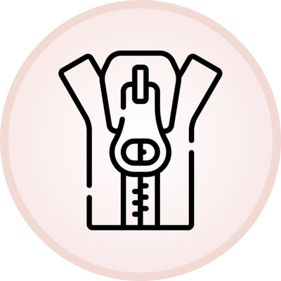 Hidden zipper protection icon