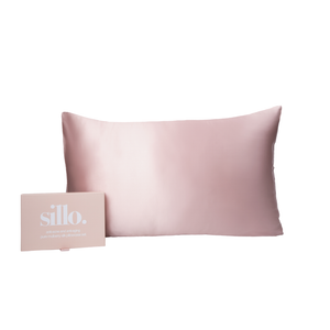 Sillo blush pink 22 Momme silk pillowcase set of 2 — hypoallergenic silk reduces frizz and hair breakage overnight