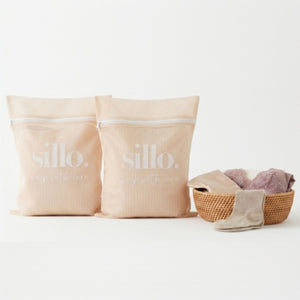 Sillo Care Delicate Laundry Mesh Washbags 2 Pack  mesh laundry bags for delicates with zipper closure protecting lingerie, bras, baby clothes, socks, and activewear. 