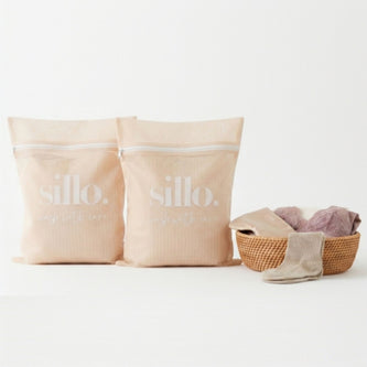 Sillo Care Delicate Laundry Mesh Washbags 2 Pack  mesh laundry bags for delicates with zipper closure protecting lingerie, bras, baby clothes, socks, and activewear. 
