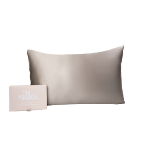 Sillo light champagne 22 Momme silk pillowcase set of 2 — silver ion mulberry silk for sensitive acne-prone skin